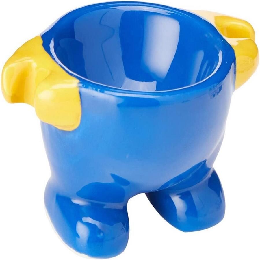 Grappig Keramiek Eierdopje voor Ontbijt Mr. GR-Egg Design Blauw Geel