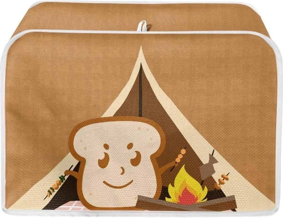 Grappige Cartoon Broodrooster Print 2 Slice Broodrooster Cover Kleine Keuken Apparaat Brood Maker Stof en Vingerafdruk Bescherming