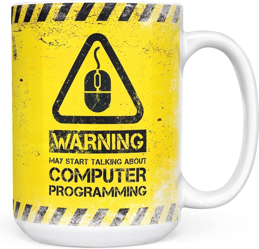 Grappige Kantoor Mok voor Programmeurs Waarschuwing Praten over Coderen