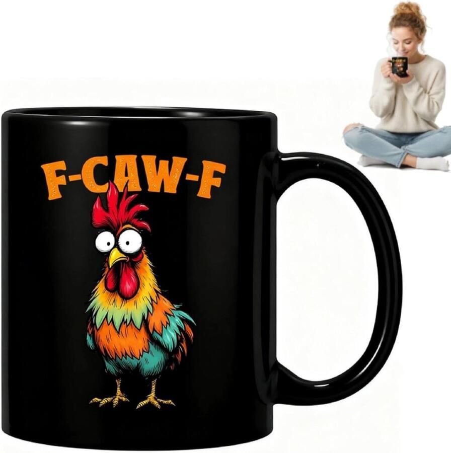 Grappige Koffiemok Kip Mok Drinken Genieten Uniek Haan Ontwerp 11 oz Stijl F