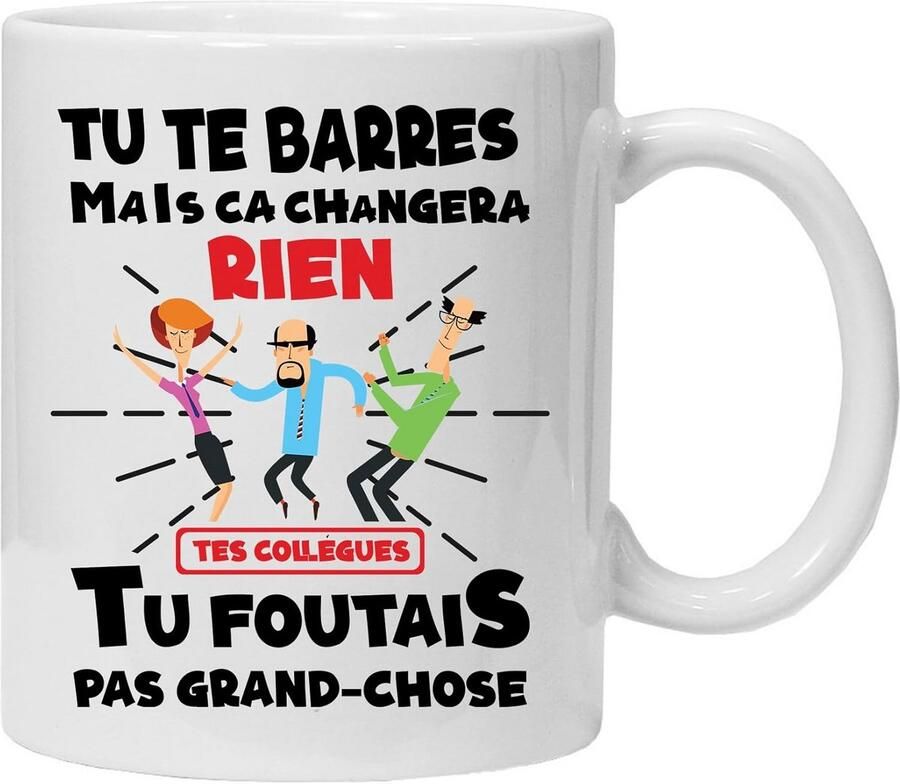 Koffiemok Humor Grappige Mok Kantoor Opvrolijken Dansende Collega's Afbeelding 330 Gram Wit