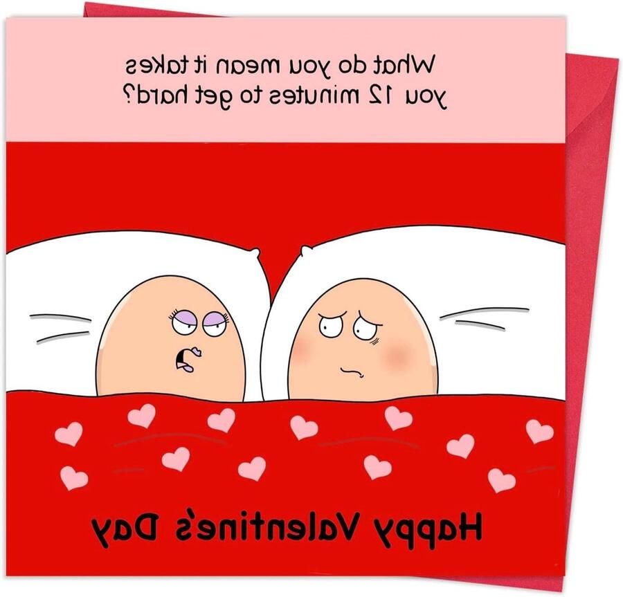 Grappige Valentijnskaart Liefdeskaart Humor Valentijnsdag Vieren Uniek Ontwerp 15.5 x 15.5 cm Meerkleurig