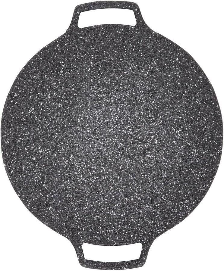Griddler Koreaans Bakplaten Kookgerei BBQ Grill Pan voor Fornuis Top Ronde Koekenpan Koreaanse BBQ Plaat Barbecue Gebruiksvoorwerpen voor Binnen of Buiten Koken (Gassoort 36cm)