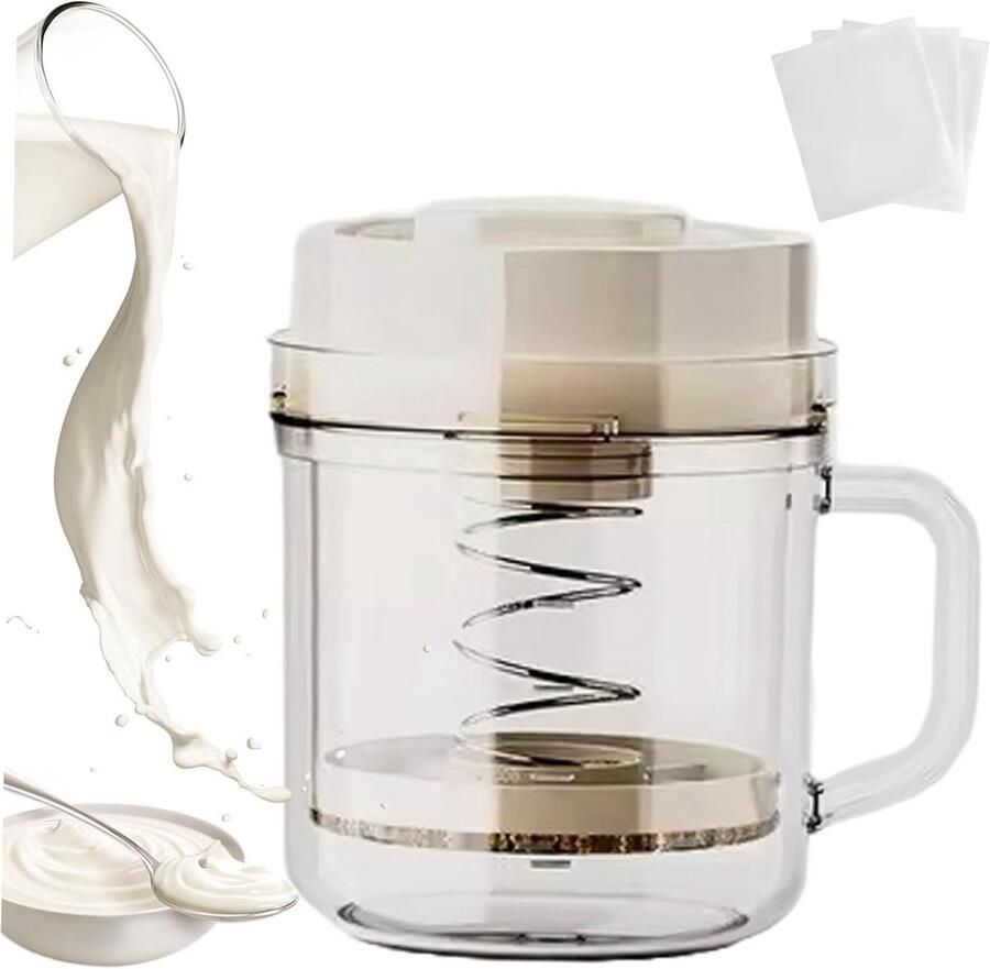 Griekse Yoghurtmaker Yoghurtzeef Pers Zelf Yoghurt Maken Herbruikbare Filterzakken 21 x 16 x 15 cm Transparant