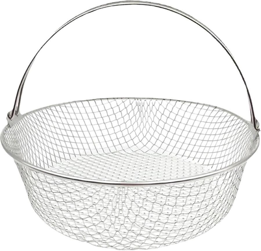 GRIGLE CAMPIO Cambine luchtovenmand stoommand van oven met handvat ronde draadmand voor wastafel multifunctionele friteusemand voor groenten eieren vlees en