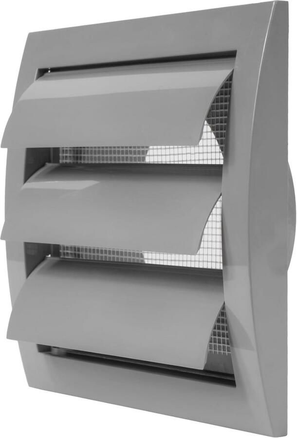 Grijze Afzuigkap Vent 4 Inch met Insectenhor en Flens