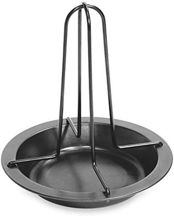 Grill Accessoires voor Kip Koolstofstaal Antiaanbak Grill Standaard met Afdruipbak