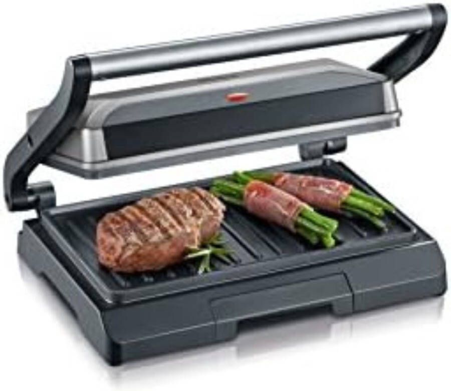 Grill Apparaat Uitneembare Platen Contactgrill met Uitneembare Platen Grill Plaat Tosti Ijzer met Uitneembare Platen 800 W metallic Grijs Zwart