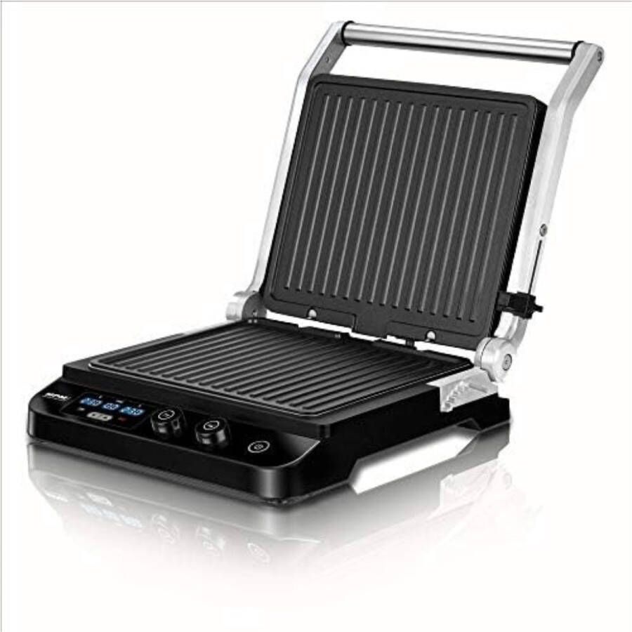 Grill Apparaat Uitneembare Platen Contactgrill met Uitneembare Platen Grill Plaat Tosti Ijzer met Uitneembare Platen 2000 W Zilver