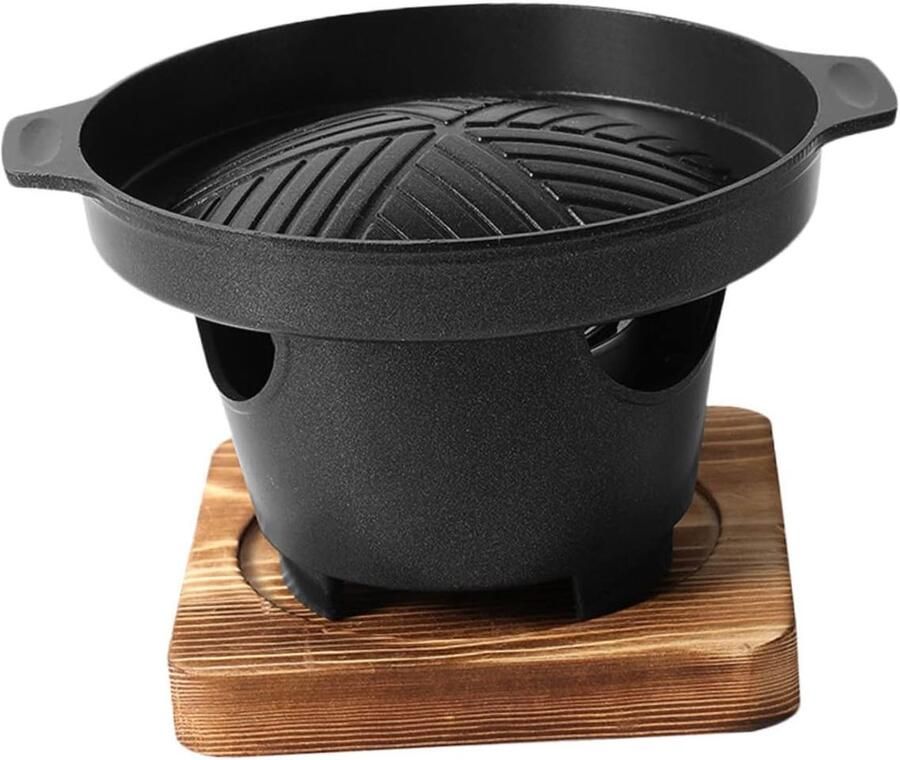 Grill Bakplaat Camping Oven Buiten Koken Mini Formaat 16x16CM Zwart