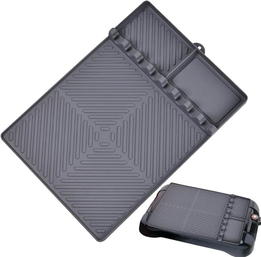 Grill BBQ Mat Bakplaat Pad Koken en Grillen Hittebestendig Ontwerp 32 cm Lengte Grijs