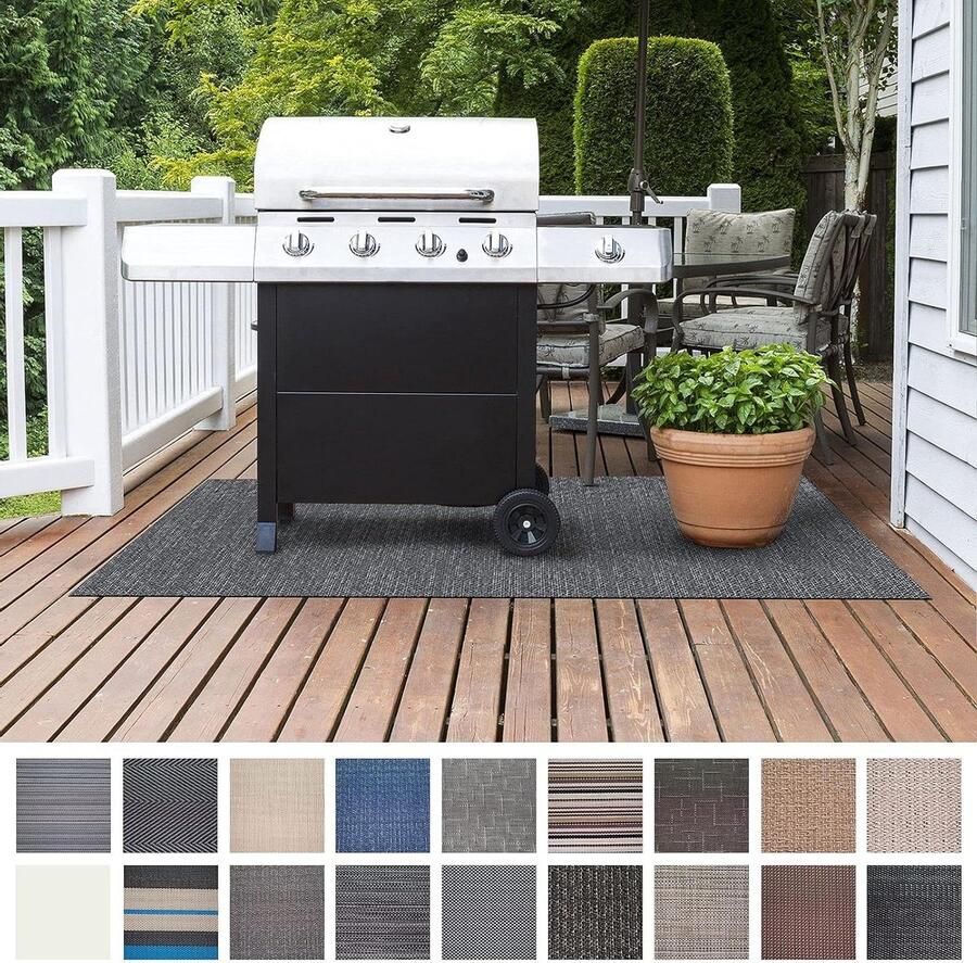 Grill Beschermingsmat Terras Onderlegger Tuin Grillen Vlamvertragend 90 x 180 cm Geona