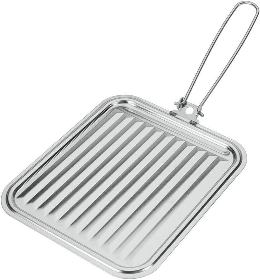 Grill Broodrooster Sandwichmaker Wit Snacks Maken Inklapbare Handgreep 21x28 cm Wit