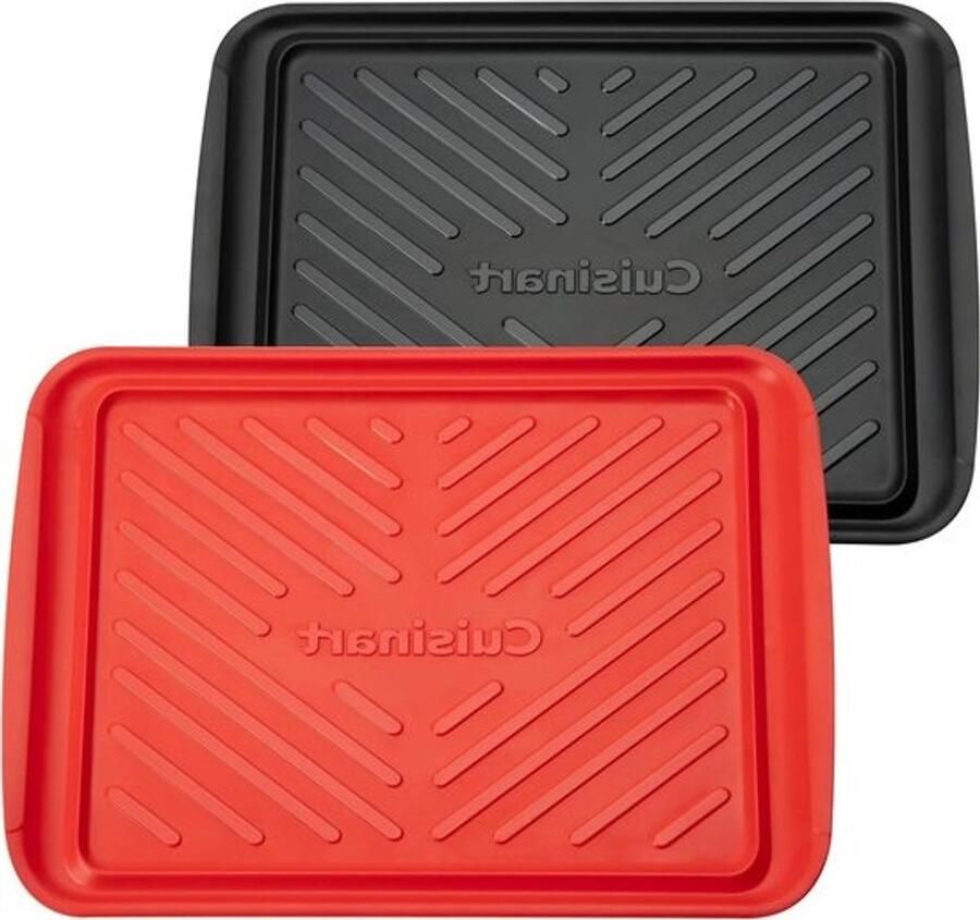 Grill Dienbladen BBQ Bakken Voedsel Bereiden Vaatwasmachinebestendig 43x27 cm Zwart Rood