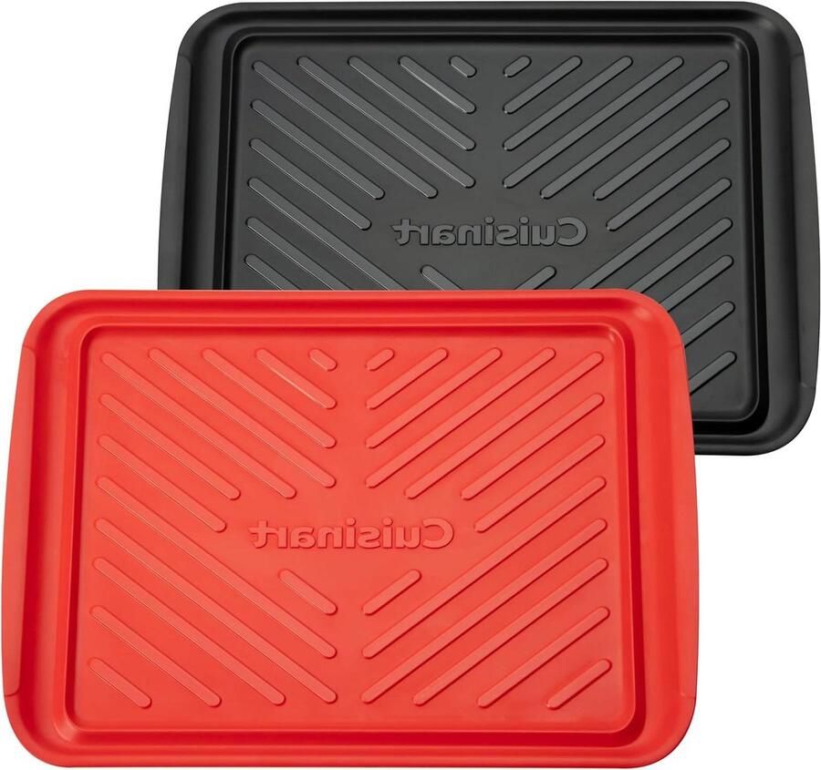 Grill Dienbladen BBQ Bakken Voedsel Bereiden Vaatwasmachinebestendig 43x27 cm Zwart Rood