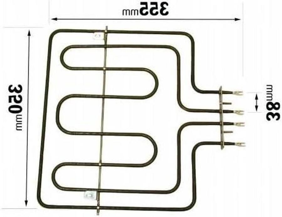 Grill Element Bovenverwarming Oven Reparatie Origineel Onderdeel Standaard Formaat Metaal