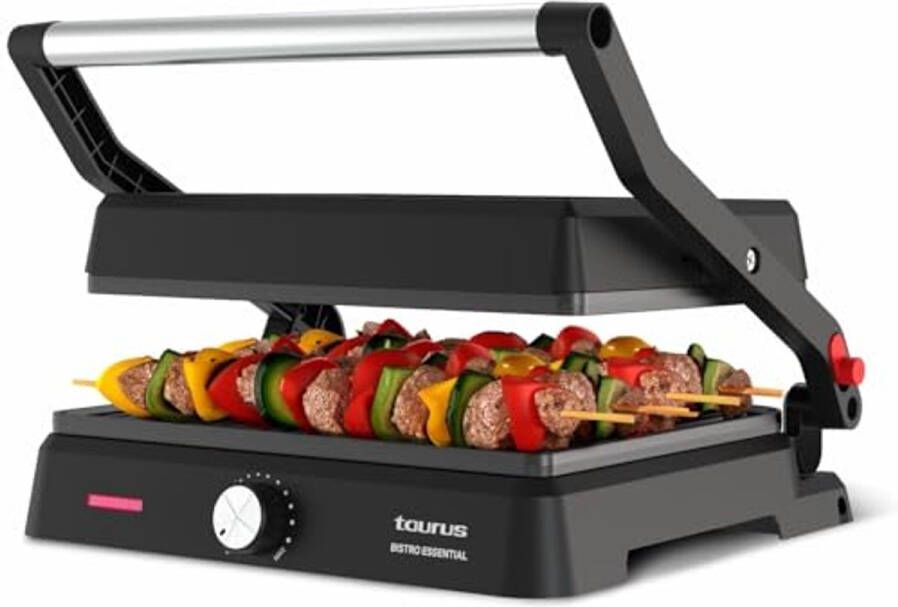Grill- en Bakplaat 2600W 2-in-1 Functie Verstelbare Platen 29x23 cm PFOA-vrij Vetopvangbak Regelbare Thermostaat Veilig in Gebruik