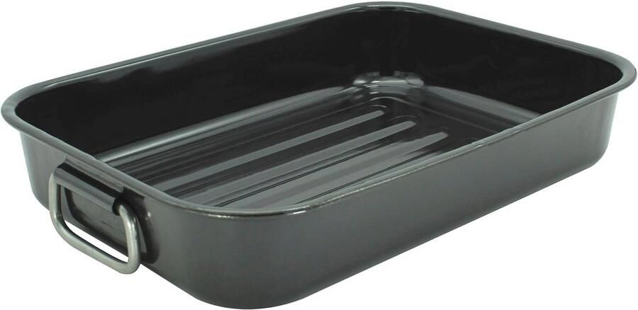 Grill en Braadpan 43 x 30 x 7 5 cm Emaille Zwart