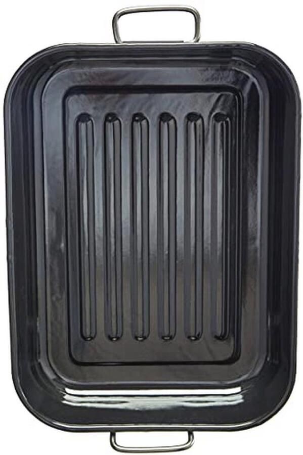 Grill en Braadpan 43 x 30 x 7 5 cm Emaille Zwart