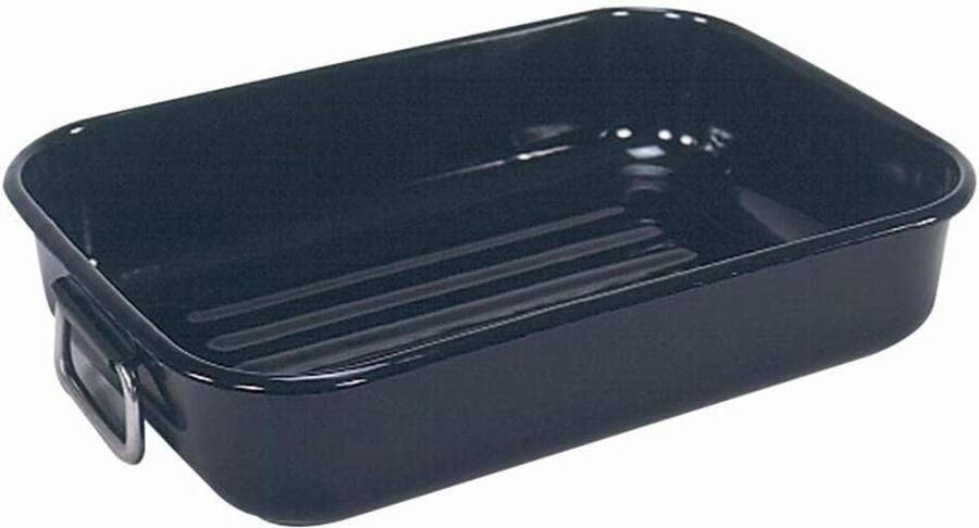 Grill en braadpan Ovenpan Grillplaat Vlees Grillen Roestvrij staal handgrepen 38 x 27 x 7 cm