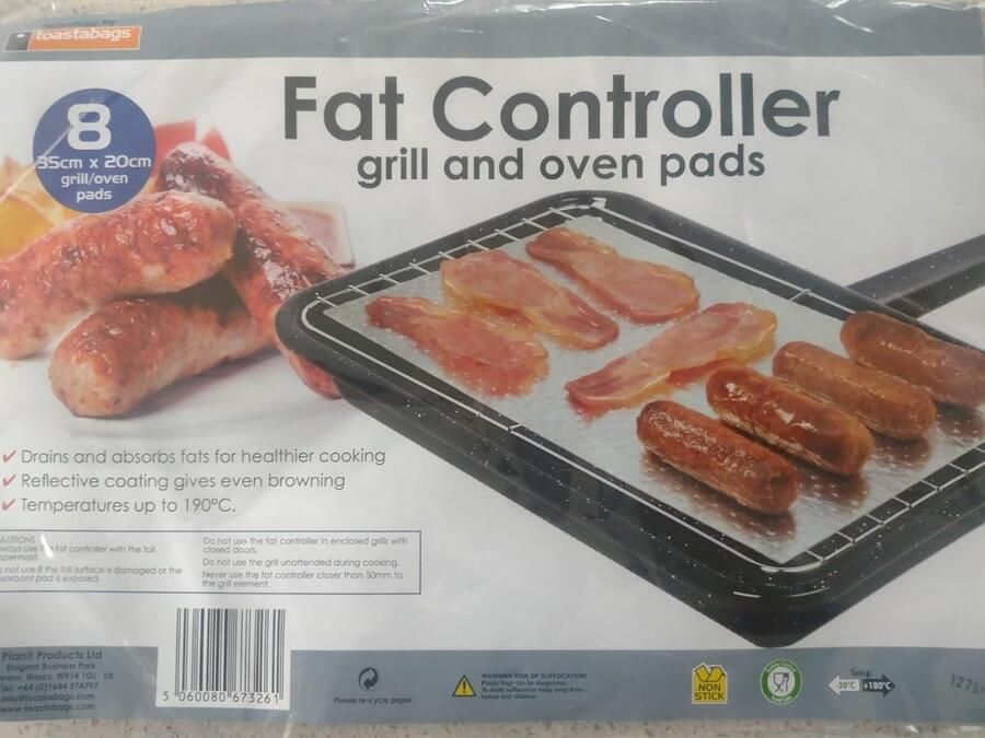 Grill en Oven Pads Vetcontrole Set Gezonder Koken Vet Absorberend Oppervlak 8 Stuks Zilverkleurig