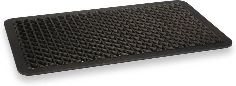 Grill en Pizza Plaat Omkeerbare Bakplaat Buiten Koken BBQ Patroon 53 x 325 cm Zwart