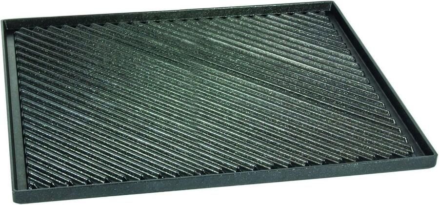 Grill en Pizza Plaat Omkeerbare Bakplaat Buiten Koken Geribbeld Aluminium 53 x 325 cm Zwart