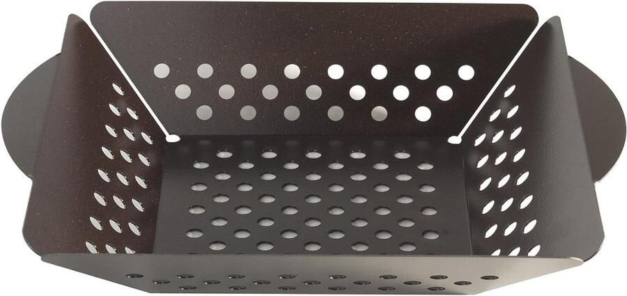 Grill en Schudmand Roerbakmand Grill Groenten Grillen Anti-aanbaklaag 30 x 36 cm Zilver
