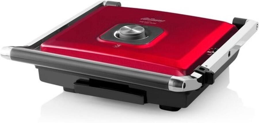 Grill en Tosti Machine Paninipers Voor de Lunch Verstelbaar Bovenlichaam 2000 Watt Rood-Grijs