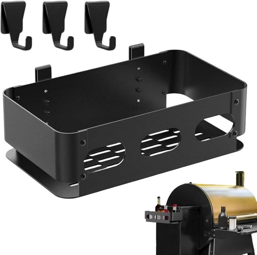 Grill Gereedschap Houder Bakplaat Organizer Outdoor Grillen Met Haken 27x16x9 cm Meerkleurig