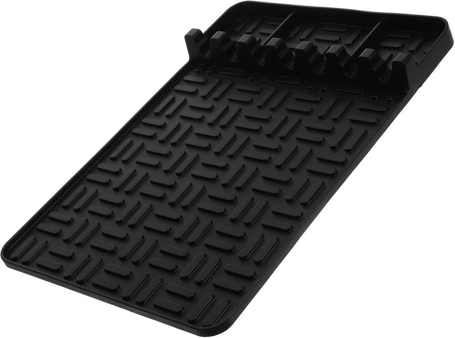 Grill Gereedschap Mat Siliconen Onderlegger Buiten Koken Stabiel Antislip Oppervlak 39x26.5cm Zwart