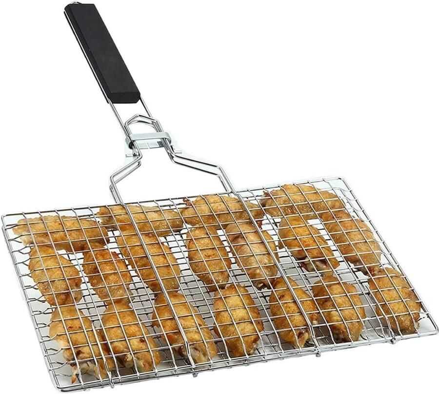Grill Groentemand Barbecue Mand Buiten Koken Gelijkmatige Warmte 49.5 x 32 cm Zilver