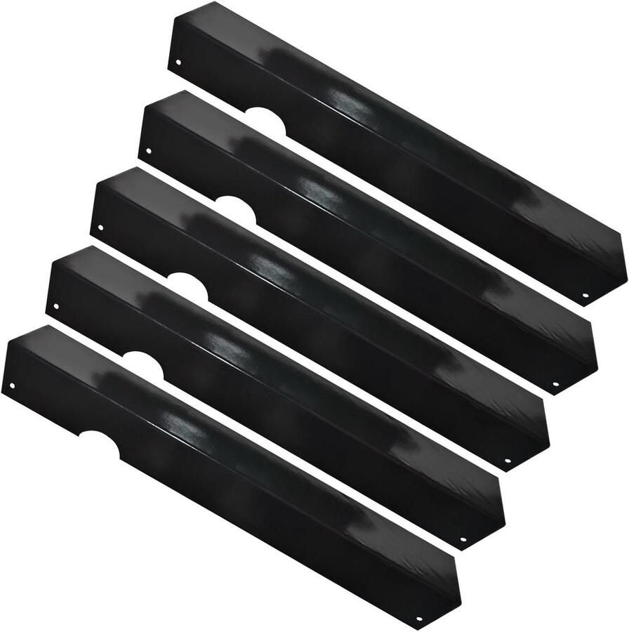 Grill Hitte Platen Roestvrijstaal Hitteschild Buiten Koken Aanbakwerend Oppervlak 46 x 16 x 16 cm Zwart