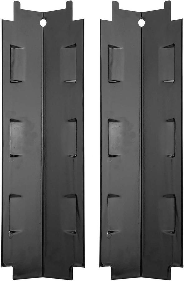 Grill Hitteplaat BBQ Vlamverdeler Barbecue Onderhoud Universele Pasvorm 2 stuks 37 cm Zwart