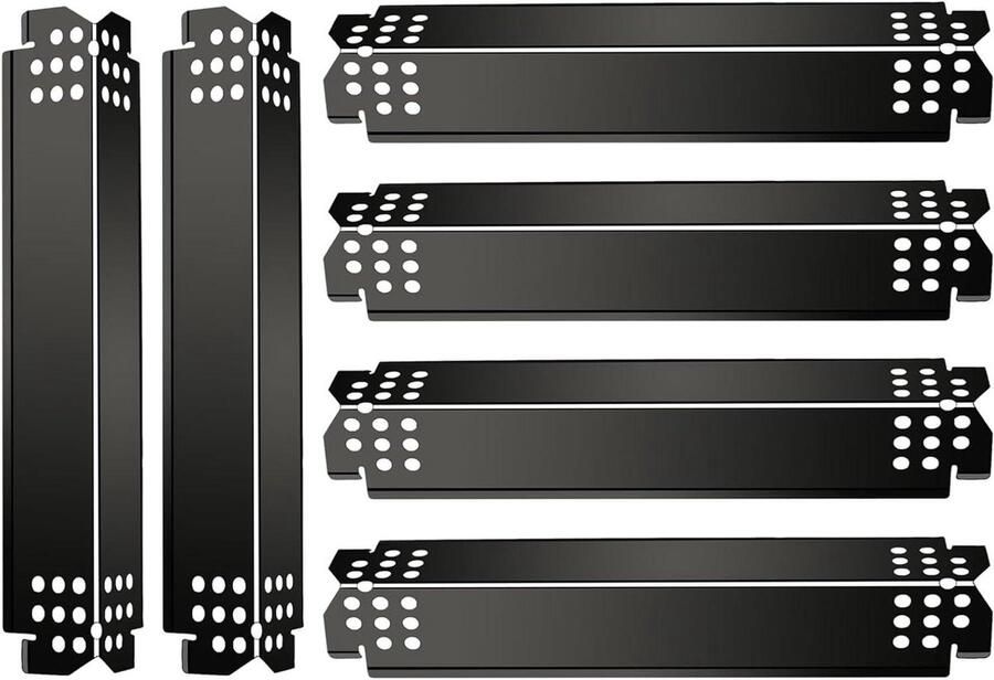Grill Hitteplaat Brandplaat Barbecue Bescherming Brander Porselein Staal Set van 6 Zwart