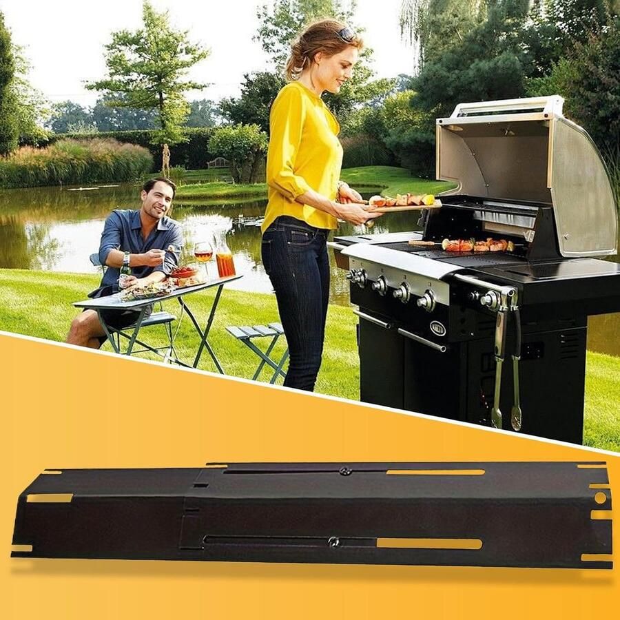 Grill Hitteplaat Vlamverdeler Grillplaat Outdoor Koken Deukbestendige Roestvrij Staal 30x15x15 cm Zilver