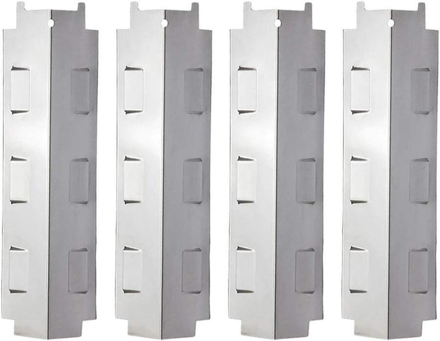 Grill Hitteplaat Vlamverdeler RVS Buiten Koken Roestvrij Staal 4 Stuks 37x11cm Zilverkleurig