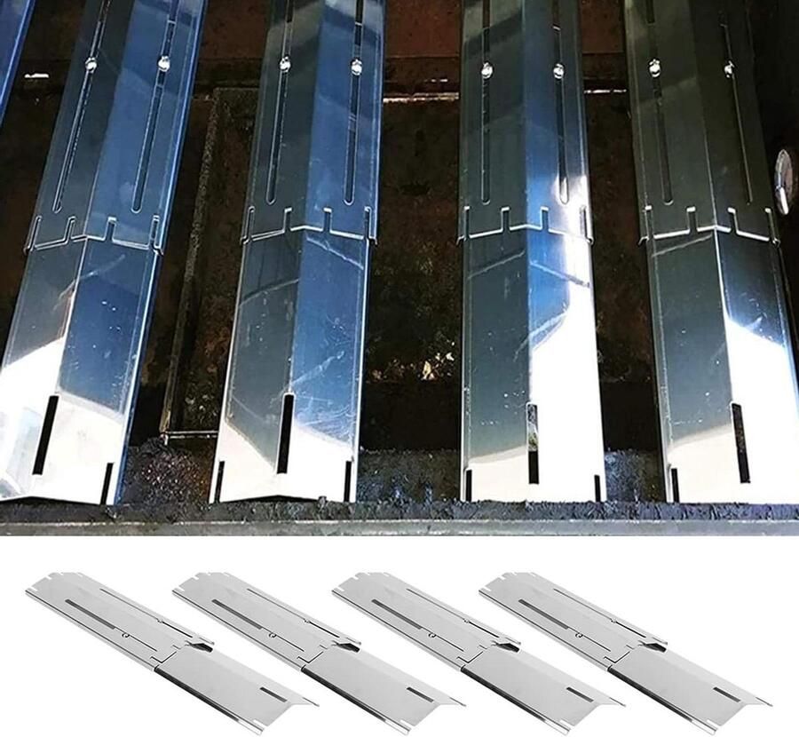 Grill Warmteplaat Roestvrij Staal Barbecue Accessoire Verstelbare Lengte 8 Stuks Zilverkleurig