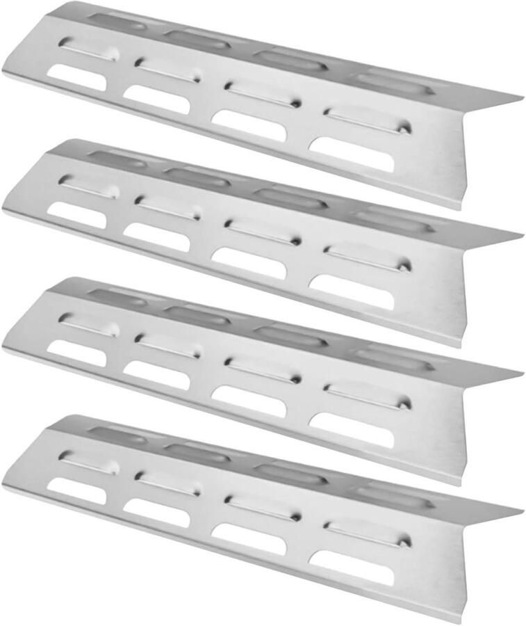 Grill Hitteplaten BBQ Beschermers Barbecue Onderhoud Roestvrij Staal 4 Delige Set Zilver