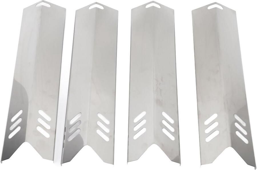 Grill Hitteplaten BBQ Beschermers Gelijkmatig Grillen Verstelbaar Ontwerp 4 Stuks Zilver