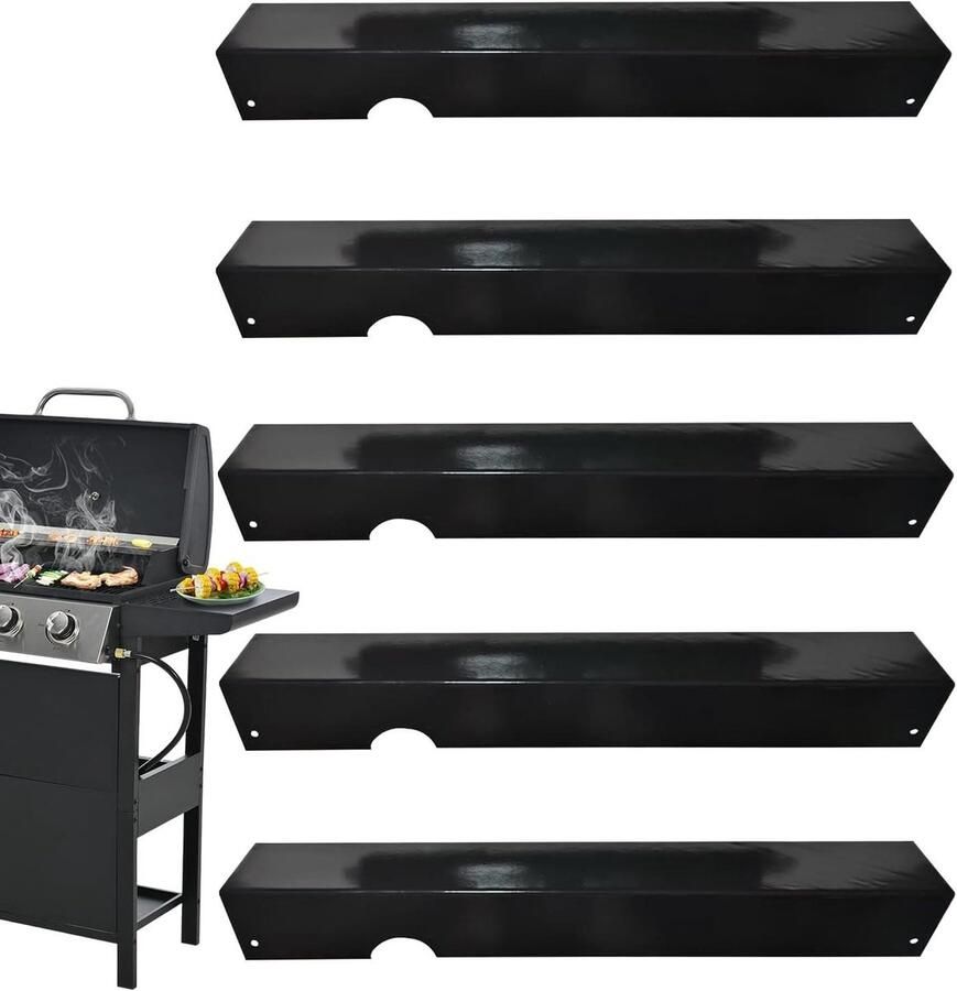 Grill Hitteplaten BBQ Onderdelen Buiten Koken Roestvrij Staal 46 x 16 cm Zwart