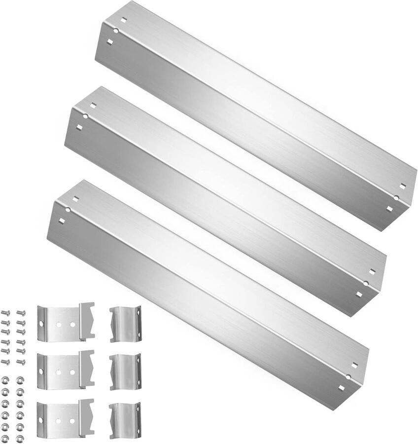 Grill Hitteplaten Branders Covers Barbecue Reparatie Roestvrij Staal 43 x 13 cm Zilver