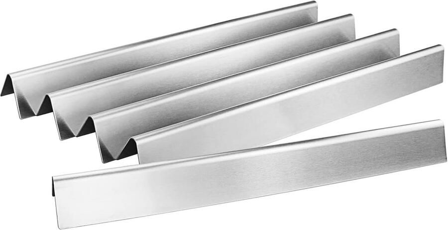 Grill Hitteplaten Vlam Tamer Barbecue Onderhoud Porselein Staal 3 Stuks Zwart