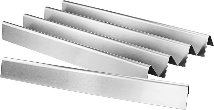 Grill Hitteplaten Vlam Tamer Barbecue Onderhoud Porselein Staal 3 Stuks Zwart