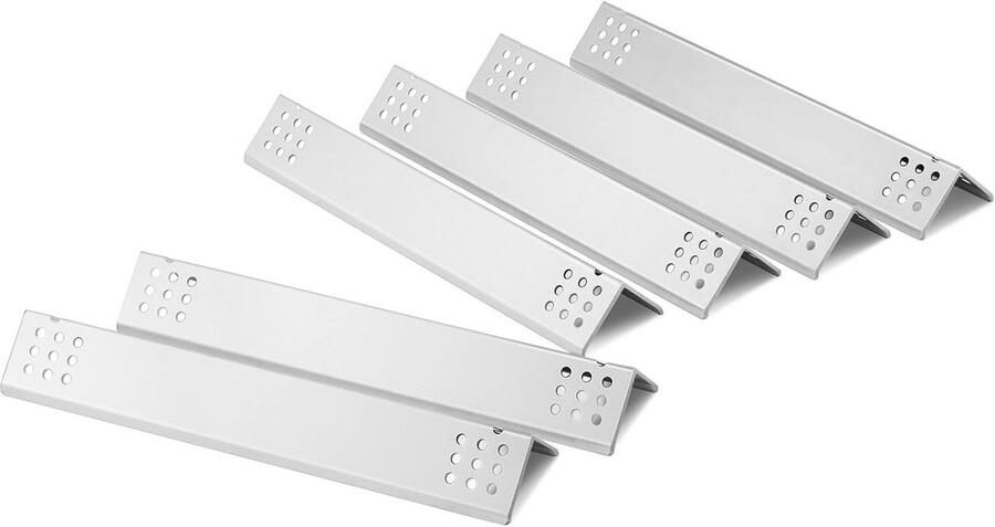 Grill Hitteplaten Vlamonderdrukkers Hitte schilden Barbecue Onderhoud Verdikt Roestvrij Staal 6 Stuks 41 x 8.3 cm