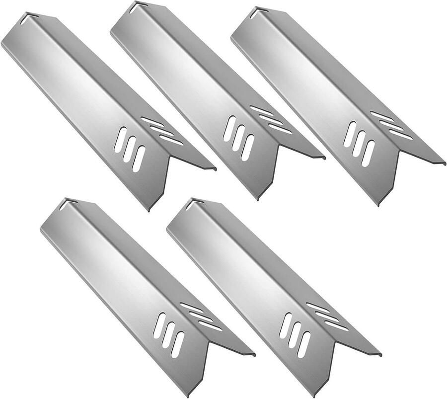 Grill Hitteplaten Vlamverdeler Covers Barbecue Bescherming Roestvrij Staal 5 stuks 38 cm Zilverkleurig