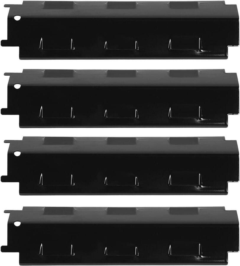 Grill Hitteplaten Vlamverdelers Barbecue Onderhoud Duurzaam Emaille Staal 39 x 14 cm Zwart