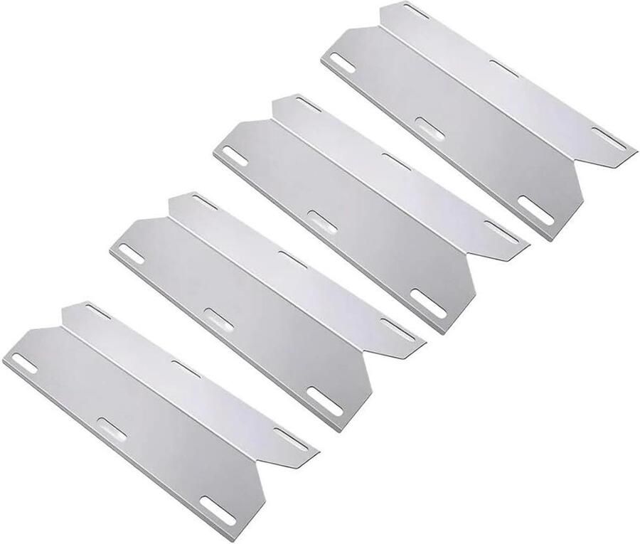 Grill Hitteschilden Vlamverdeler RVS Gelijkmatig Grillen Duurzame Constructie 4 Stuks Set Zilverkleurig