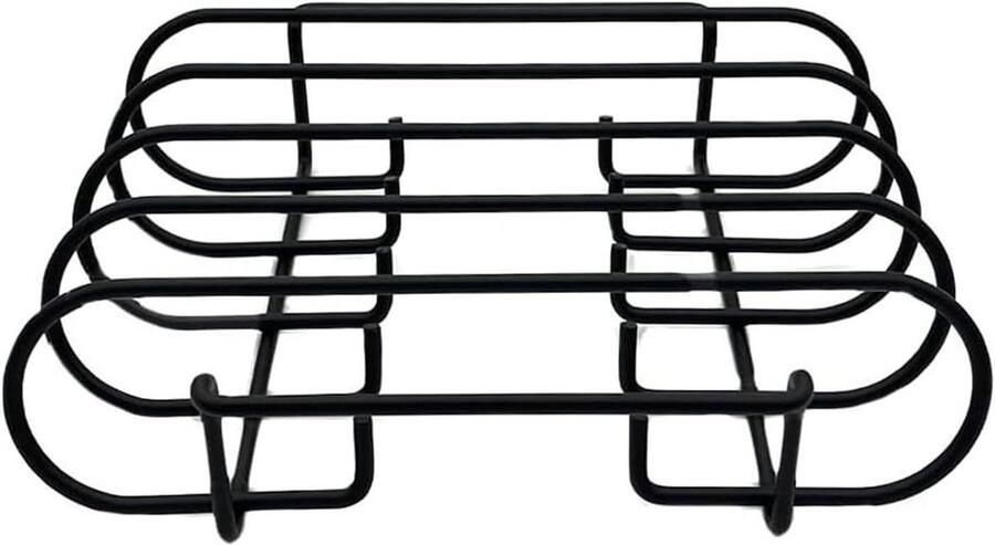 Grill Houder Barbecue Rek Gelijkmatig Grillen Verticale Roestvrij Staal 33 x 28 x 10 cm Zilver
