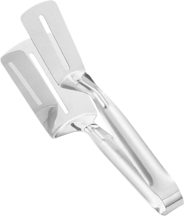 Grill Klem Kook Spatel Voedsel Draaien Geïntegreerde Tang 30 cm Zilver